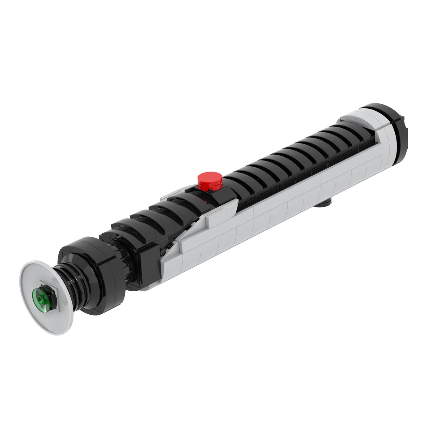 Cirkelvormige uitsnedes op de nek van de Super Bricks Faithbringer lightsaber