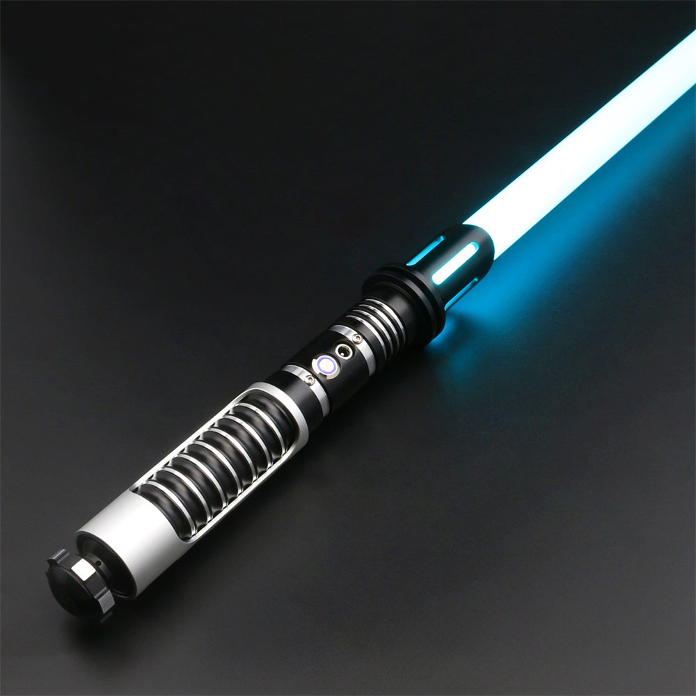Eclipse - KenJo Sabers - Premium RGB Baselit / Zilver - Star Wars Lightsaber replica Jedi Sith - Best sabershop Europe - Nederland light sabers kopen -